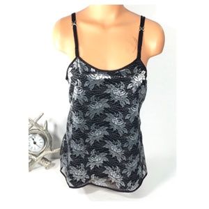Ilusion Floral Mesh Overlay Tank Top